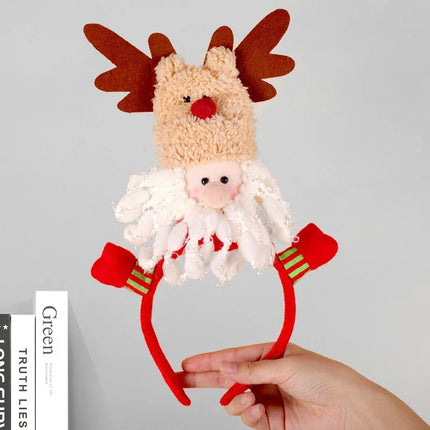 Christmas Headband with Felt Reindeer Antlers and Holly Berries – image 38