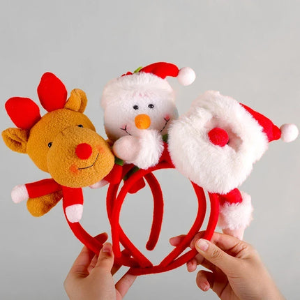 Christmas Headband with Felt Reindeer Antlers and Holly Berries, Reindeer Headband One Size Fits All – image 4