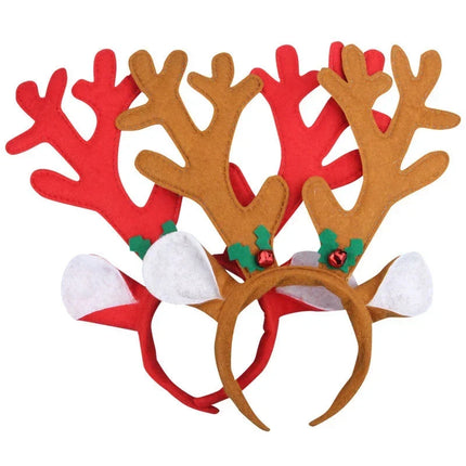 Christmas Headband with Felt Reindeer Antlers and Holly Berries – image 5