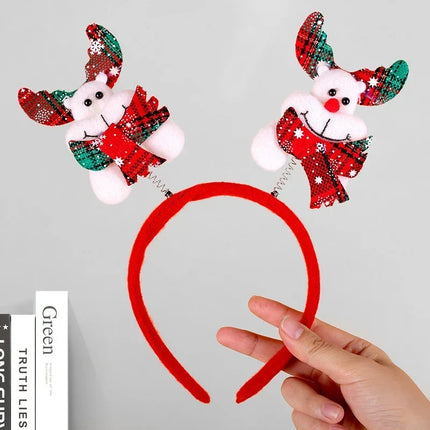 Christmas Headband with Felt Reindeer Antlers and Holly Berries, Reindeer Headband One Size Fits All – image 7