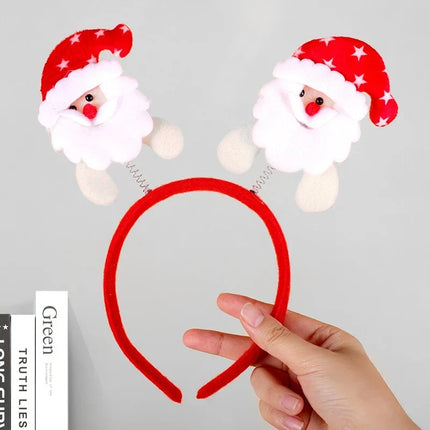 Christmas Headband with Felt Reindeer Antlers and Holly Berries – image 8