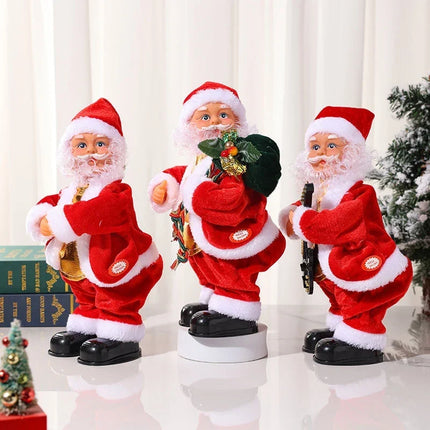 Santa Claus Christmas Doll with Fluffy Beard, Christmas Decorations and Mantel Decor, Christmas Table Decoration