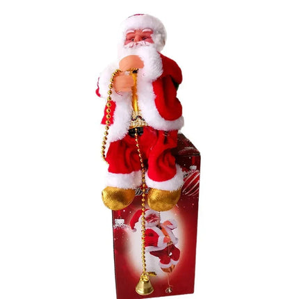 Santa Claus Figure Plush with Electric Pearl Necklace, Table Christmas Decor – image 5