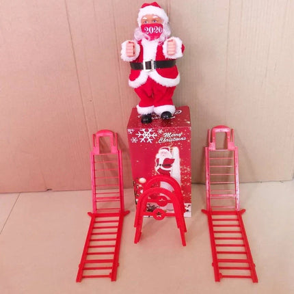 Santa Claus Figurine, Santa Claus Climbing Ladder Christmas Tabletop Decor – image 4