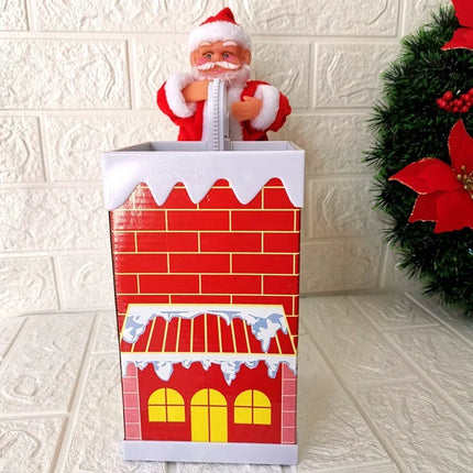 Electric Santa Claus Figurine Climbing Ladder, Holiday Decor for Fireplace