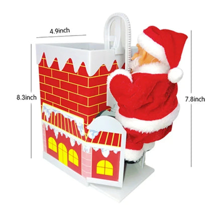 Electric Santa Claus Figurine Climbing Ladder, Holiday Decor for Fireplace – image 5