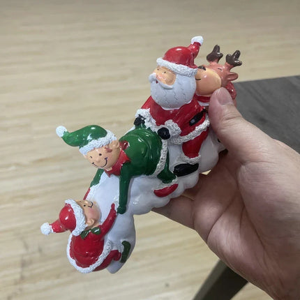 Ceramic Santa Claus Figurine, Christmas Table Decor and Christmas Shelf Decor