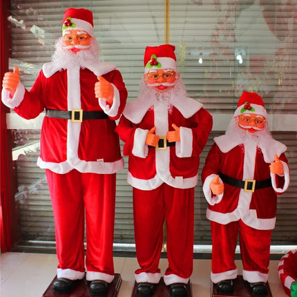 Santa Claus Figurine in Plush Red Suit, Indoor Christmas Decorations in Several Sizes, Christmas Tabletop Decor