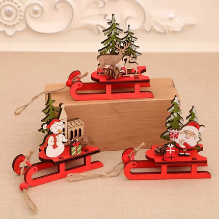 Santa Sleigh Decoration, Handcrafted Wooden Christmas Decorations, Indoor Christmas Decor, Christmas Centerpiece