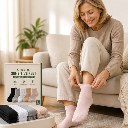 Comfortable Socks for Sensitive Feet, Seamless Socks for Circulation