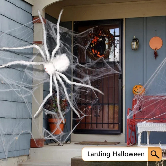 Light Up Spider Halloween Decorations, Fluffy Spider with Soft LED Lights, Realistic Spider for Halloween Party Decor_00