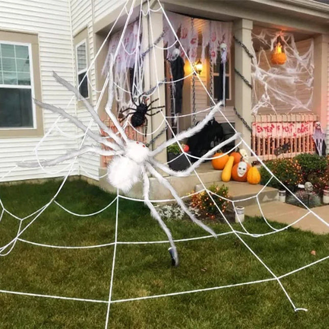 Light Up Spider Halloween Decorations, Fluffy Spider with Soft LED Lights, Realistic Spider for Halloween Party Decor_01