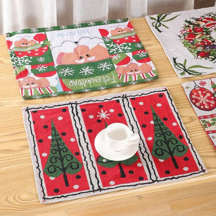 Christmas Tablecloth with Christmas Tree Print, Quick Drying Christmas Table Linen