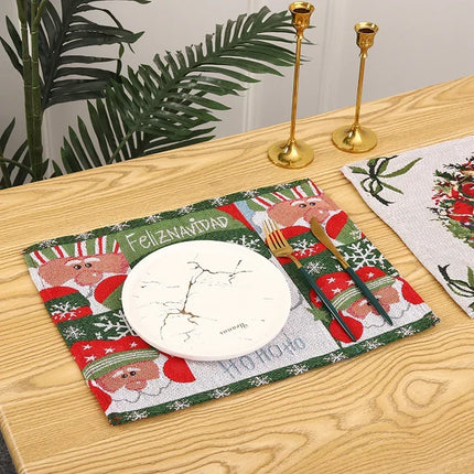 Christmas Tablecloth with Christmas Tree Print, Machine Washable Dining Table Cover – image 4