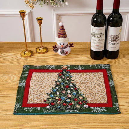 Christmas Tablecloth with Christmas Tree Print, Machine Washable Dining Table Cover – image 8
