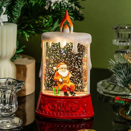 Christmas Lantern with Lights, Christmas Centerpiece for Table and Shelf