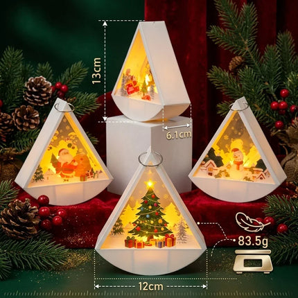 Christmas LED Lamp with Santa Claus Scene and Warm White Light