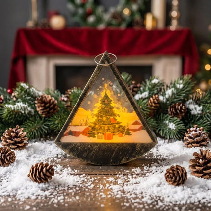 Christmas LED Lamp with Santa Claus Scene and Warm White Light, Christmas Tabletop Decorations for Living Room – image 4