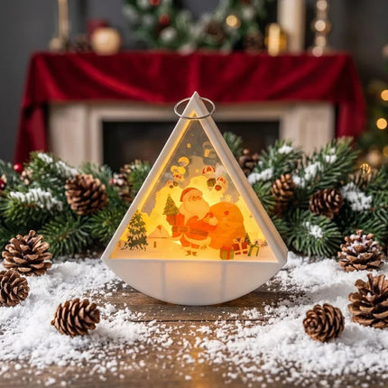 Christmas LED Lamp with Santa Claus Scene and Warm White Light, Christmas Tabletop Decorations for Living Room – image 7