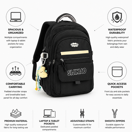 School Backpacks, Teardrop Book Bag with Padded Shoulder Straps – image 4