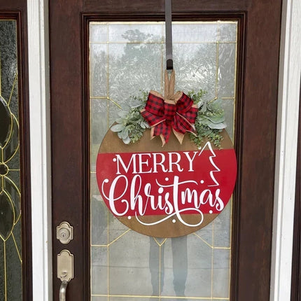Wooden Welcome Sign with Rope Hanger, Outdoor Christmas Decor