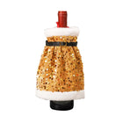 Wine Bottle Gift Wrap with Sequins and Faux Fur, Christmas Wine Bottle Decoration – image 8