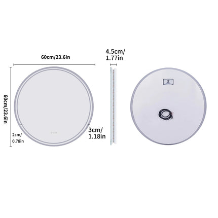 LuvoRound | Round LED Bathroom Mirror with Anti-Fog & Dimmable Touch Screen | Modern Design for Luxurious Reflection 0
