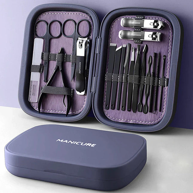 LuxNails | Professional Stainless Steel Manicure Kit with 18 Tools | Compact Storage Box for Effortless Nail Care 1