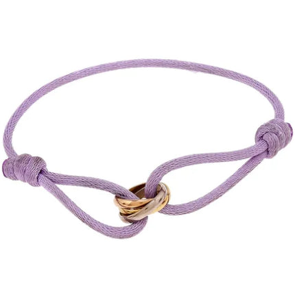 Rose Gold Charm Bracelet with Infinity Symbol, Braided String Bracelet – image 20