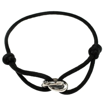 Rose Gold Charm Bracelet with Infinity Symbol, Braided String Bracelet