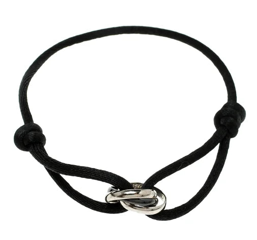 Rose Gold Charm Bracelet with Infinity Symbol, Braided String Bracelet