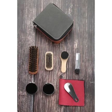 LuxeShine | 9-Piece Leather Shoe Care Kit with Premium Horsehair Brushes | Complete Cleaning Set for Pristine Footwear 2