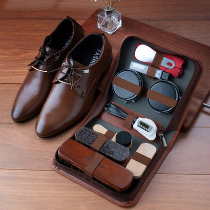 LuxeShine | 9-Piece Leather Shoe Care Kit with Premium Horsehair Brushes | Complete Cleaning Set for Pristine Footwear 5
