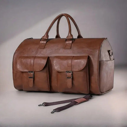 Luxe Leather Duffle Bag with Spacious Interior & Comfortable Handles for Stylish Travel 7