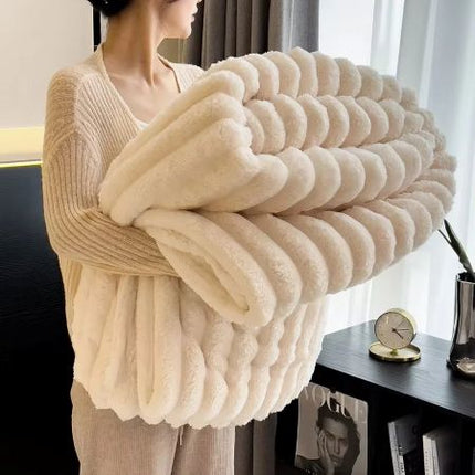 Luxurious Faux Rabbit Fur Throw Blanket | Soft & Warm for Cozy Comfort 1
