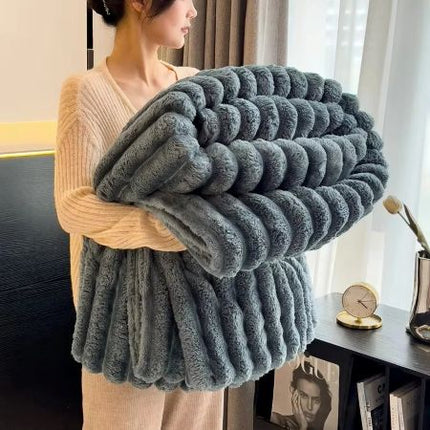 Luxurious Faux Rabbit Fur Throw Blanket | Soft & Warm for Cozy Comfort 6