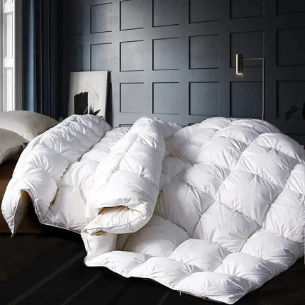 Luxurious Goose Down Comforter | All-Season Warmth with Pinch Pleat Design for Comfortable Sleep 2