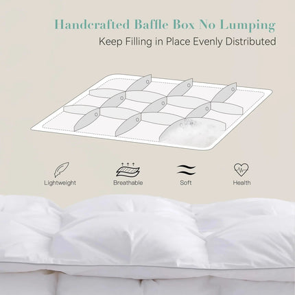 Luxurious Goose Down Comforter | All-Season Warmth with Pinch Pleat Design for Comfortable Sleep 3