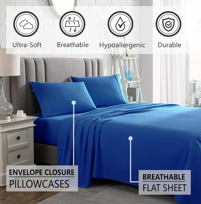 Luxurious Queen Bedding Set | Cooling Polyester Fabric for Ultimate Comfort | 4-Piece Collection for Relaxed Sleep 1