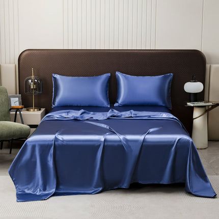 Luxurious Satin Bed Sheet | Cooling Silky Fabric for Refreshing Sleep | Moisture-Wicking Design for Ultimate Comfort 0