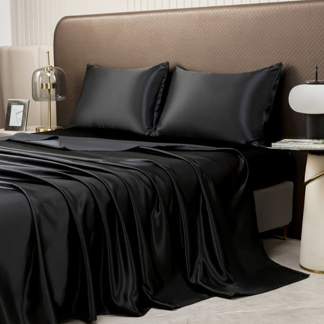 Luxurious Satin Bed Sheet | Cooling Silky Fabric for Refreshing Sleep | Moisture-Wicking Design for Ultimate Comfort 1