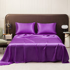 Purple / King Fitted Sheet Bed Sheet Pillowcase 4-piece Set