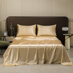 Champagne / King Fitted Sheet Bed Sheet Pillowcase 4-piece Set
