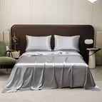 Silver Gray / King Fitted Sheet Bed Sheet Pillowcase 4-piece Set