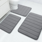 Luxurious Velvet Memory Foam Bathroom Rug Set with Non-Slip Backing | 3-Piece Water Absorbent Design for Ultimate Comfort 0