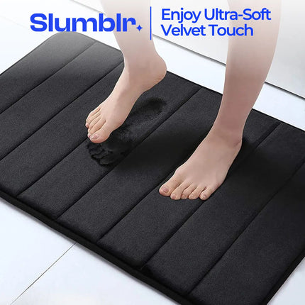 Luxurious Velvet Memory Foam Bathroom Rug Set with Non-Slip Backing | 3-Piece Water Absorbent Design for Ultimate Comfort 1