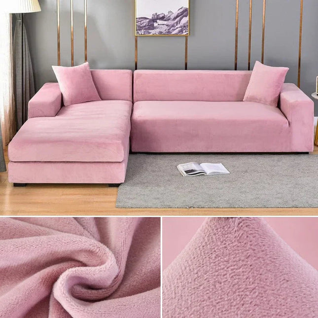 Luxurious Velvet Sofa Cover | High-Quality Stretch Material for Perfect Fit 0