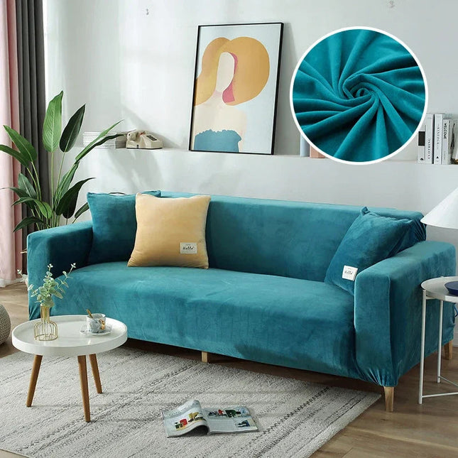 Luxurious Velvet Sofa Cover | High-Quality Stretch Material for Perfect Fit 1