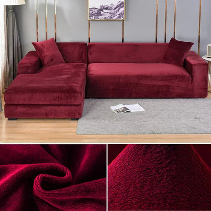 Luxurious Velvet Sofa Cover | High-Quality Stretch Material for Perfect Fit 12