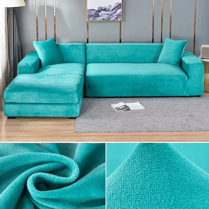 Luxurious Velvet Sofa Cover | High-Quality Stretch Material for Perfect Fit 13